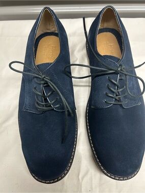 Bass Navy Suede Lace-Up Derby Shoes